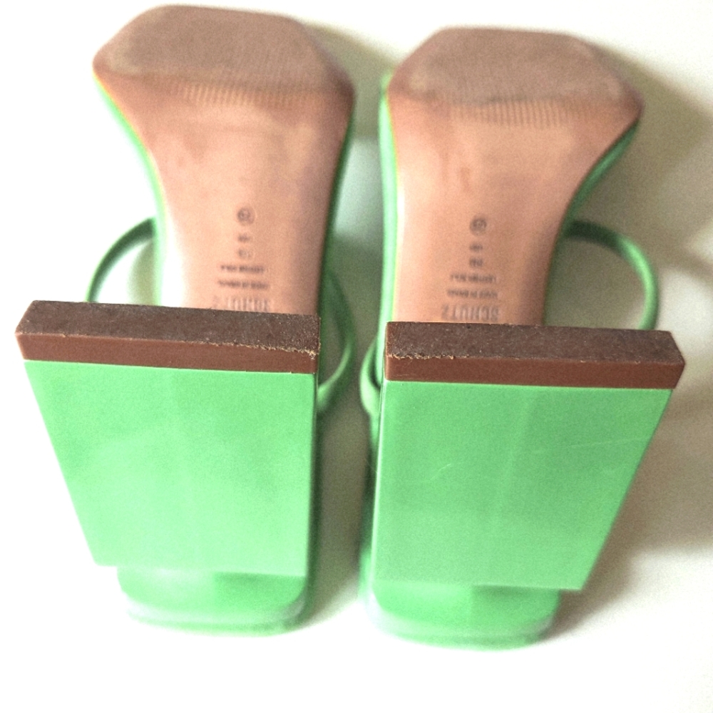 Schutz Kattie Gianni Green  Heeled Sandals Size 8 - Picture 4 of 8